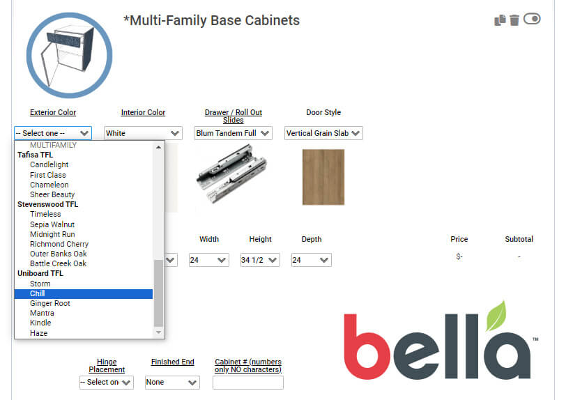 Enhanced Multi-Family Line in Online Ordering System